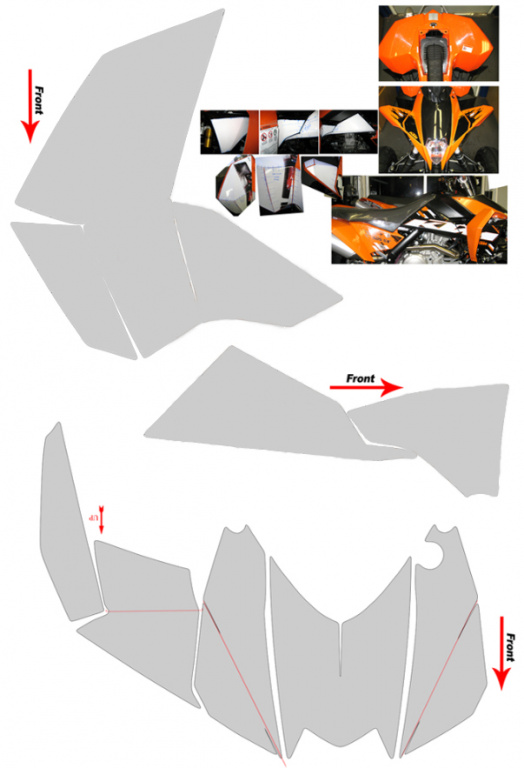Cutting Patern for KTM Quad SX/XC 450/505/525